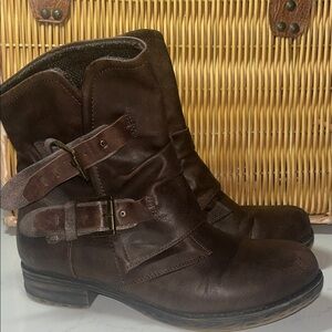 Jellypop Brown Slouchy Moto Ankle Boots | Casual Fall Everyday Booties